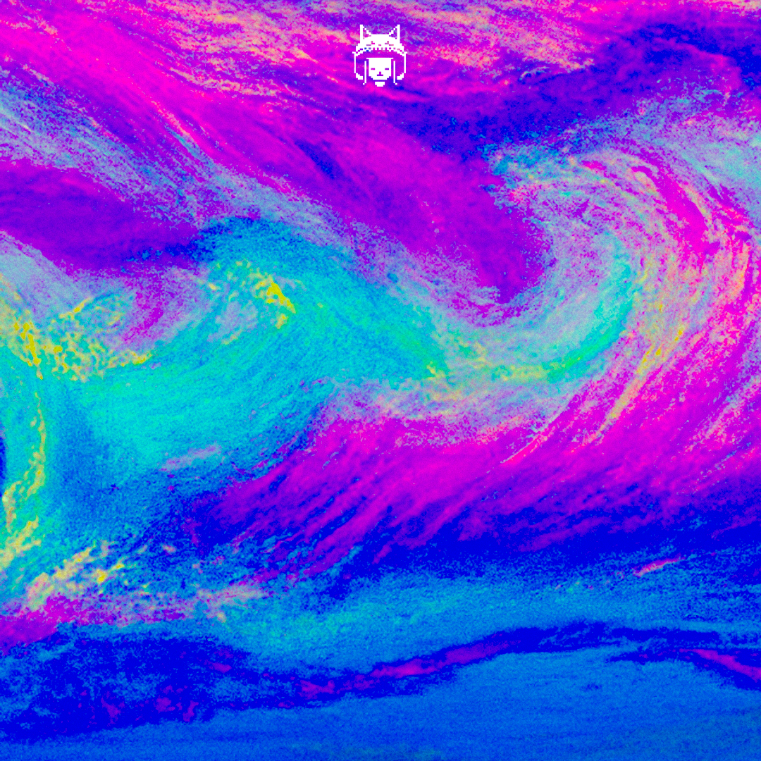 Abstract digital art with swirling patterns in vibrant shades of pink, purple, blue, and cyan.