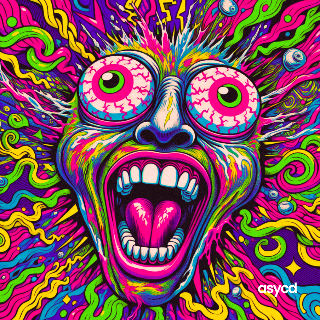 Trippy Guy Screaming with Eyes
